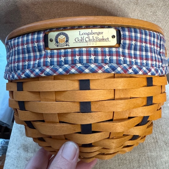 Longaberger - 2002 Golf Club Basket Set - Basket liner protector & Lid - EUC